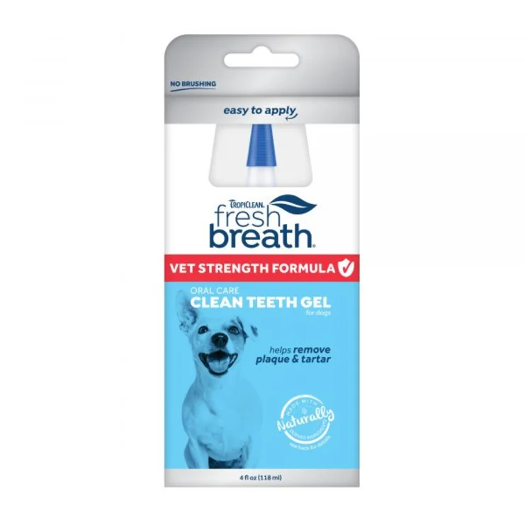 TropiClean Fresh Breath Certified Oral Care Clean Teeth Gel For Dogs 4 oz