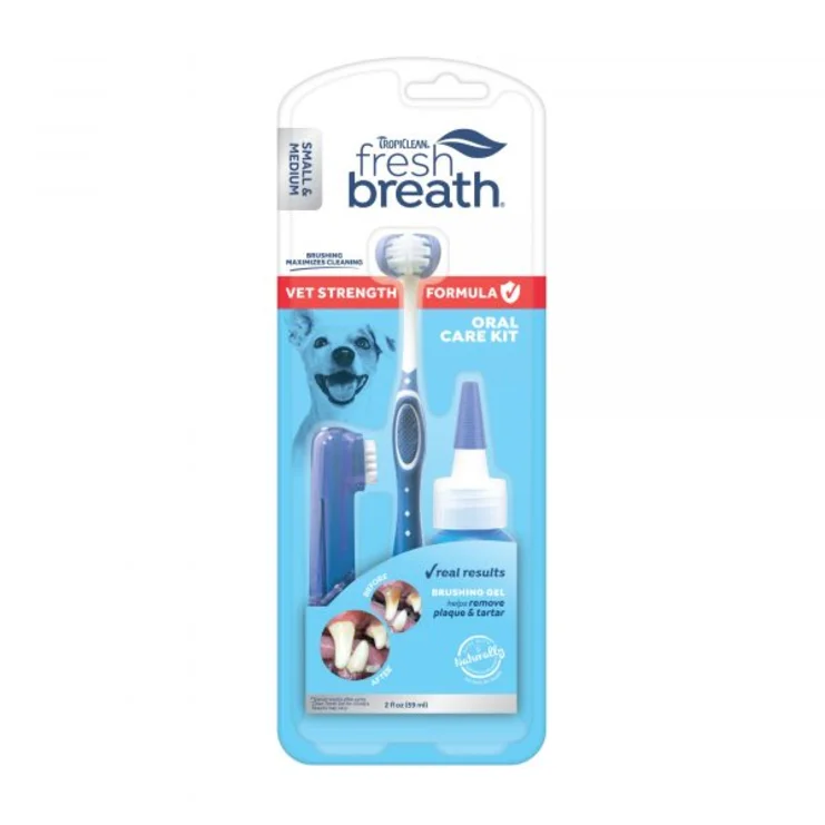 TropiClean Fresh Breath Certified Wellness Collection Vet Strength Oral Care Kit – Lg