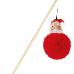 CHRISTMAS CAT POLE FLUFFY SANTA 40 cm