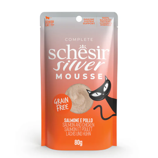 Schesir SILVER MOUSSE SALMON 80G POUCH