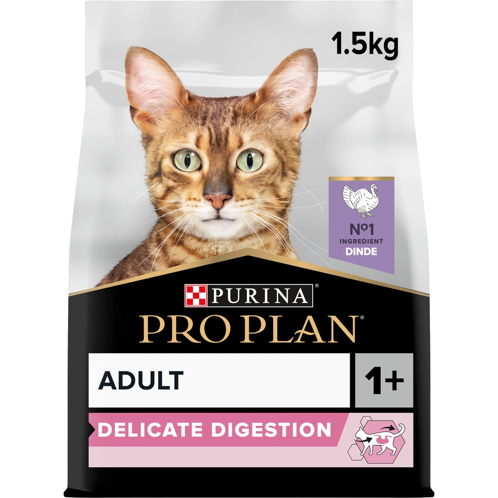 PRO PLAN Delicate Adult - OPTIDIGEST - Rich in Turkey Dry Cat Food - 1.5 KG