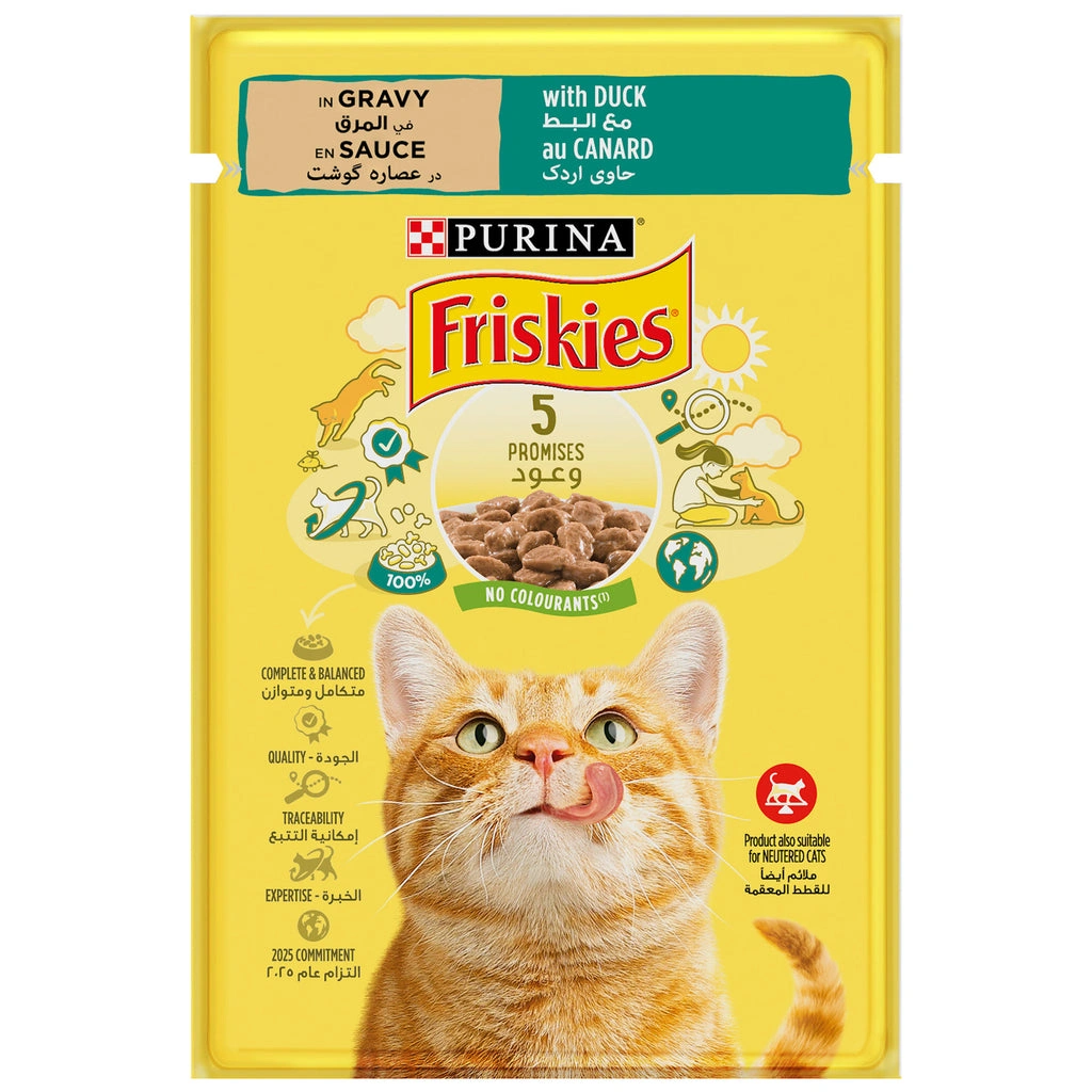 Friskies Duck Chunks in Gravy Wet Cat Food Pouch 85g