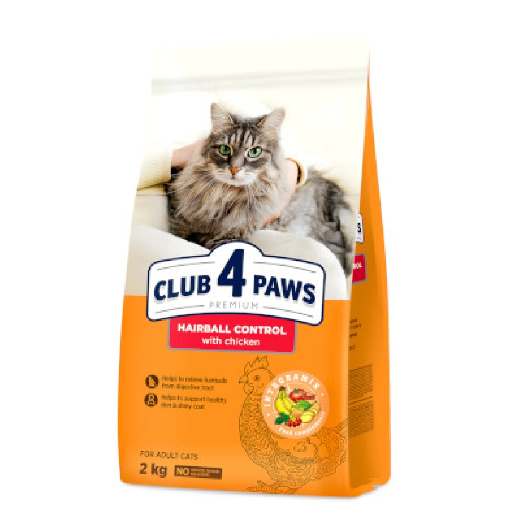 CLUB 4 PAWS PREMIUM for adult cats HAIRBALL CONTROL 2 Kg