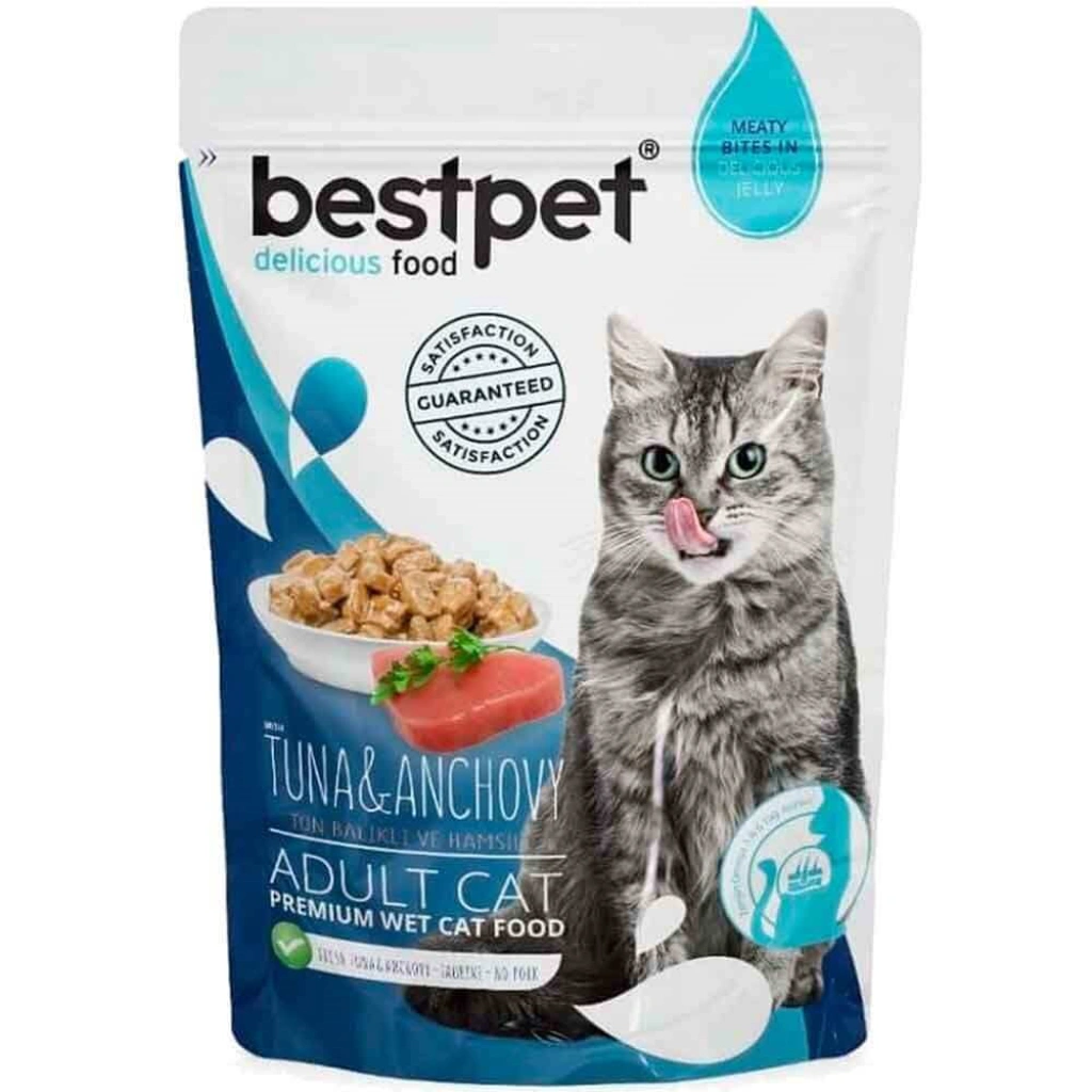 Bestpet pouch with tuna&anchovy in jelly 85g