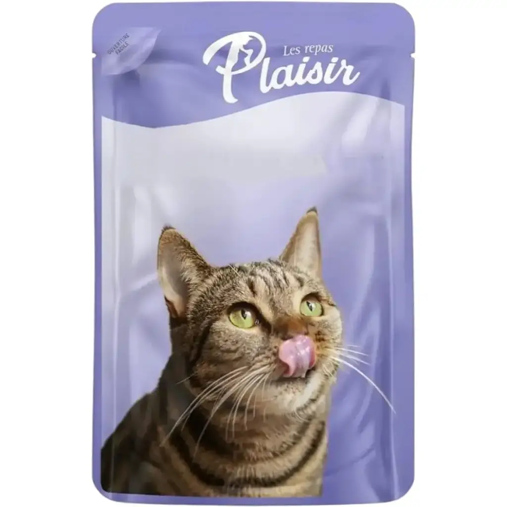 Plaisir Wet Adult Cat Food Chunks with Beef in gravy – Pouch 85gm