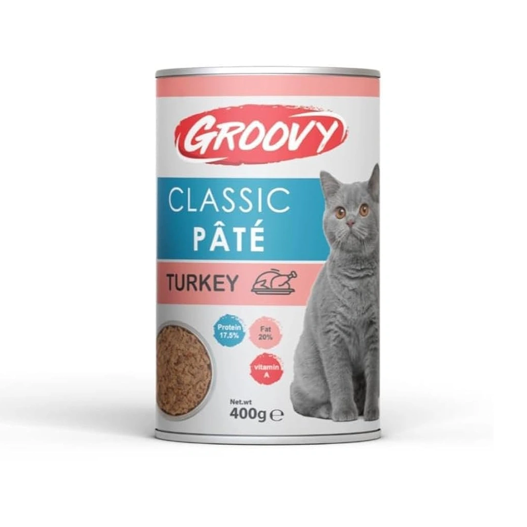 GROOVY CAT CLASSIC PATE Turkey 400gm