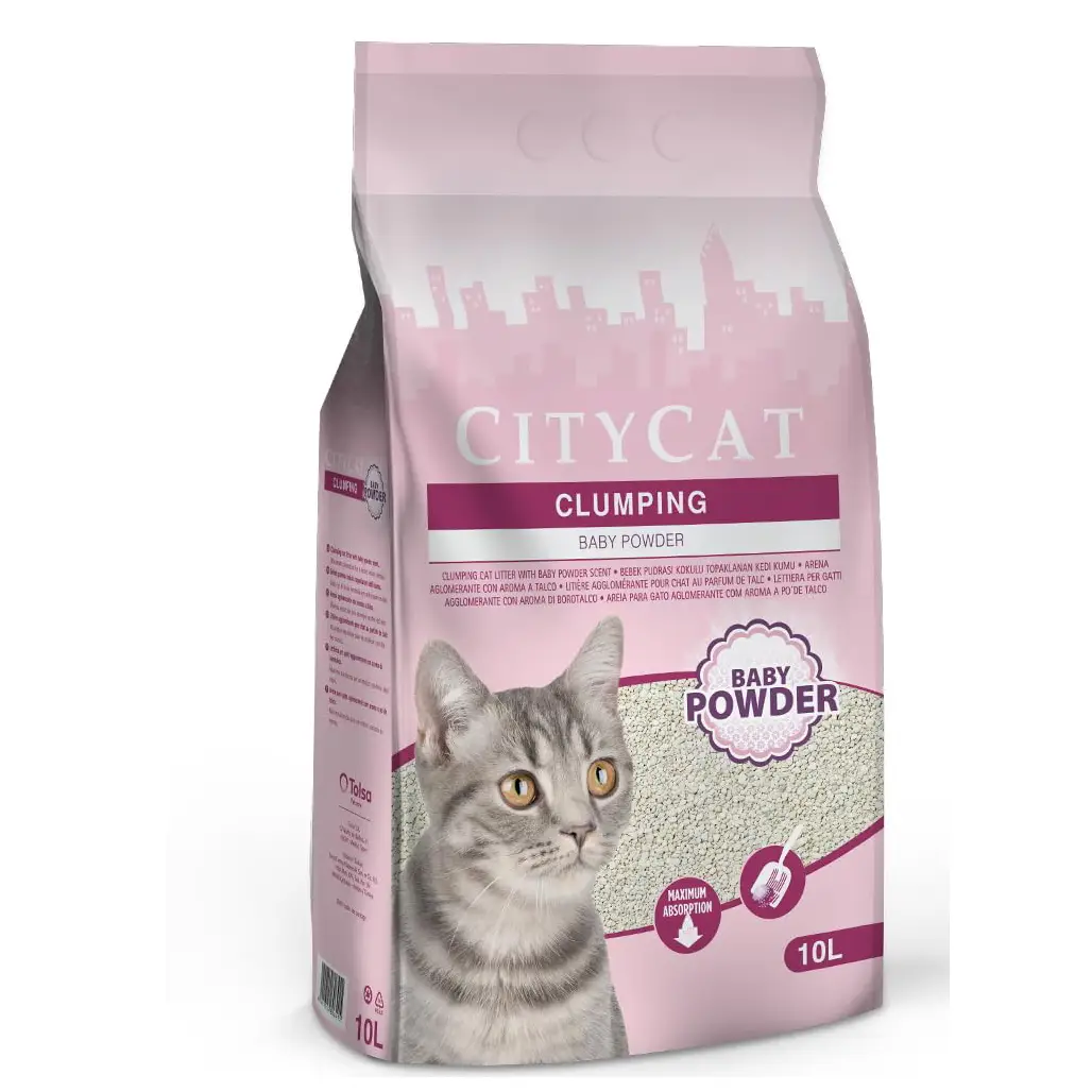 Citycat Baby powder Scented Clumping Cat Litter 10 Ltr