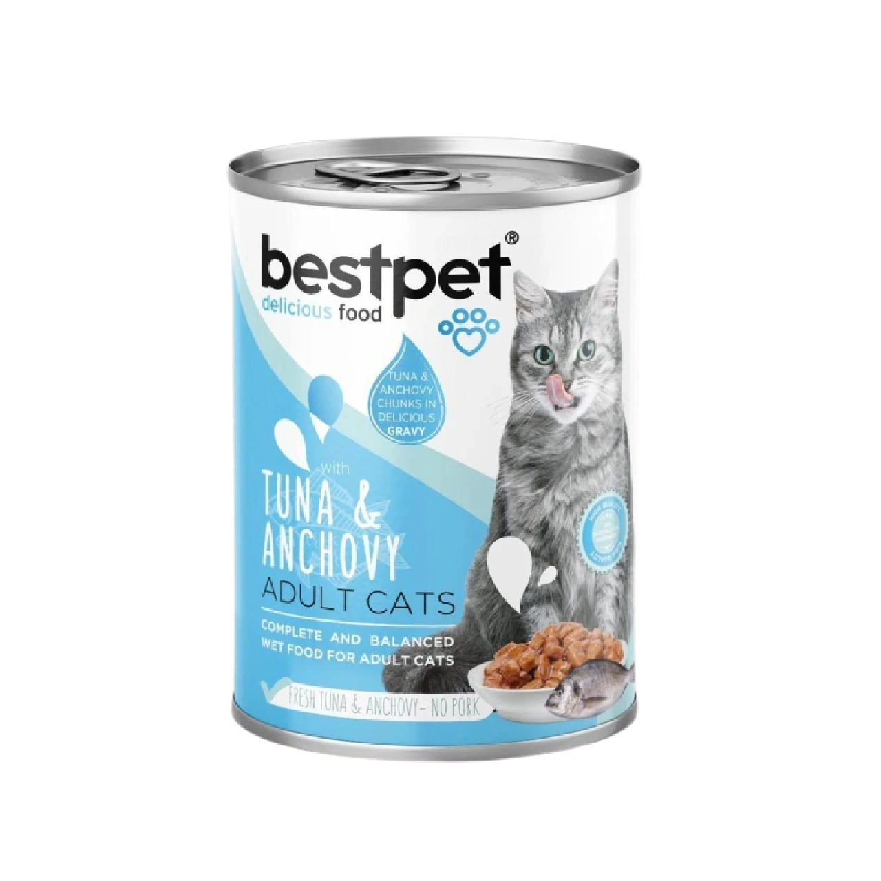 Bestpet Cat wet Food with Tuna & Anchovy 400g