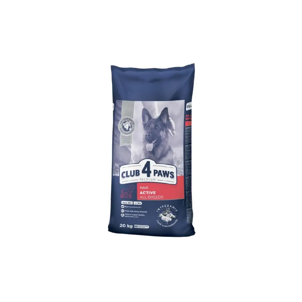 CLUB 4 PAWS Premium For Adult Dogs Active 20 Kg