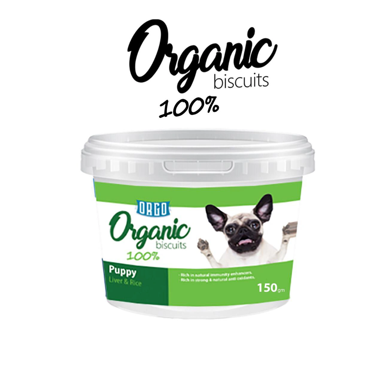 Orgo Organic Biscuits With Liver & Rice For Puppy Dogs 150 gm