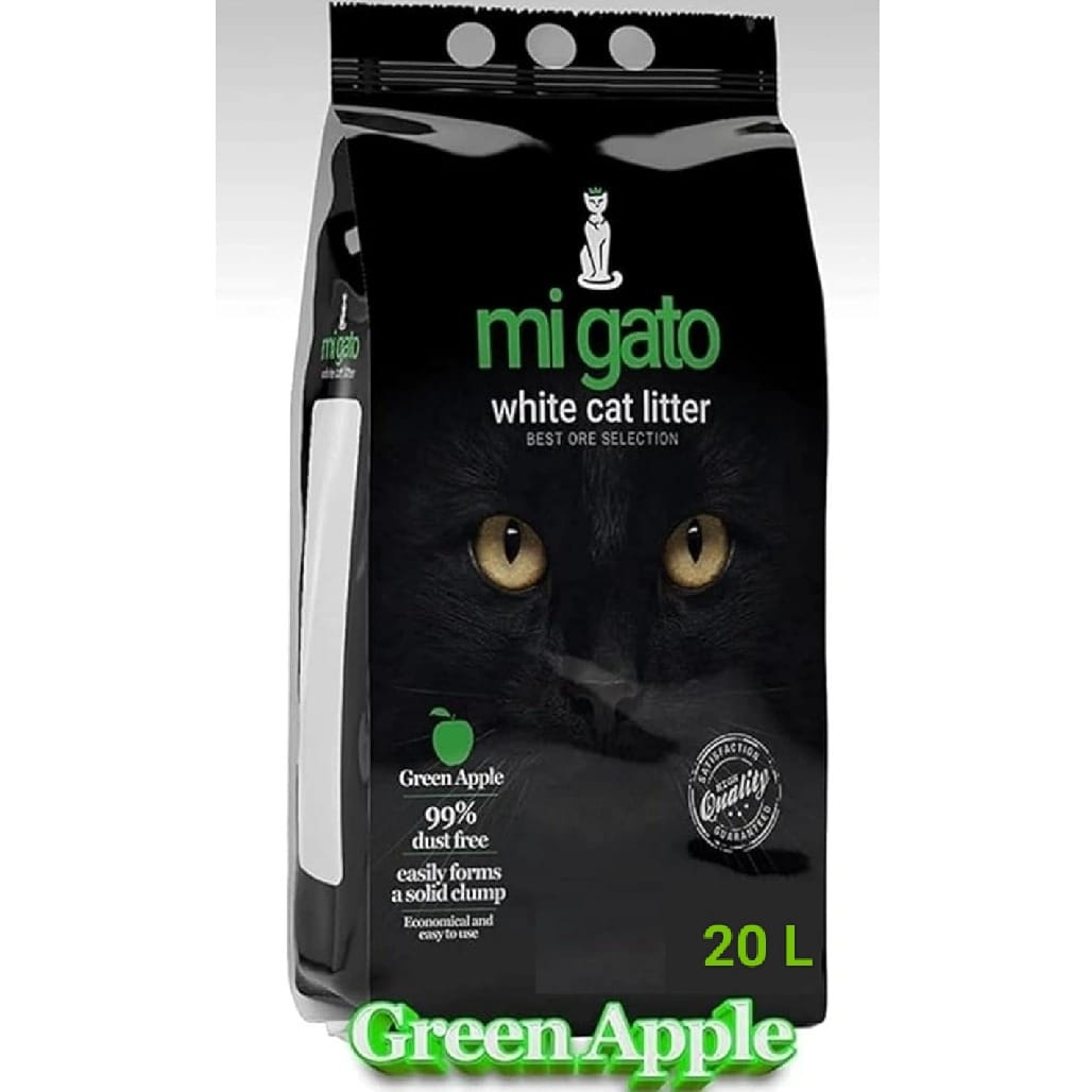 Migato - White Cat Litter 20L (Green Apple)