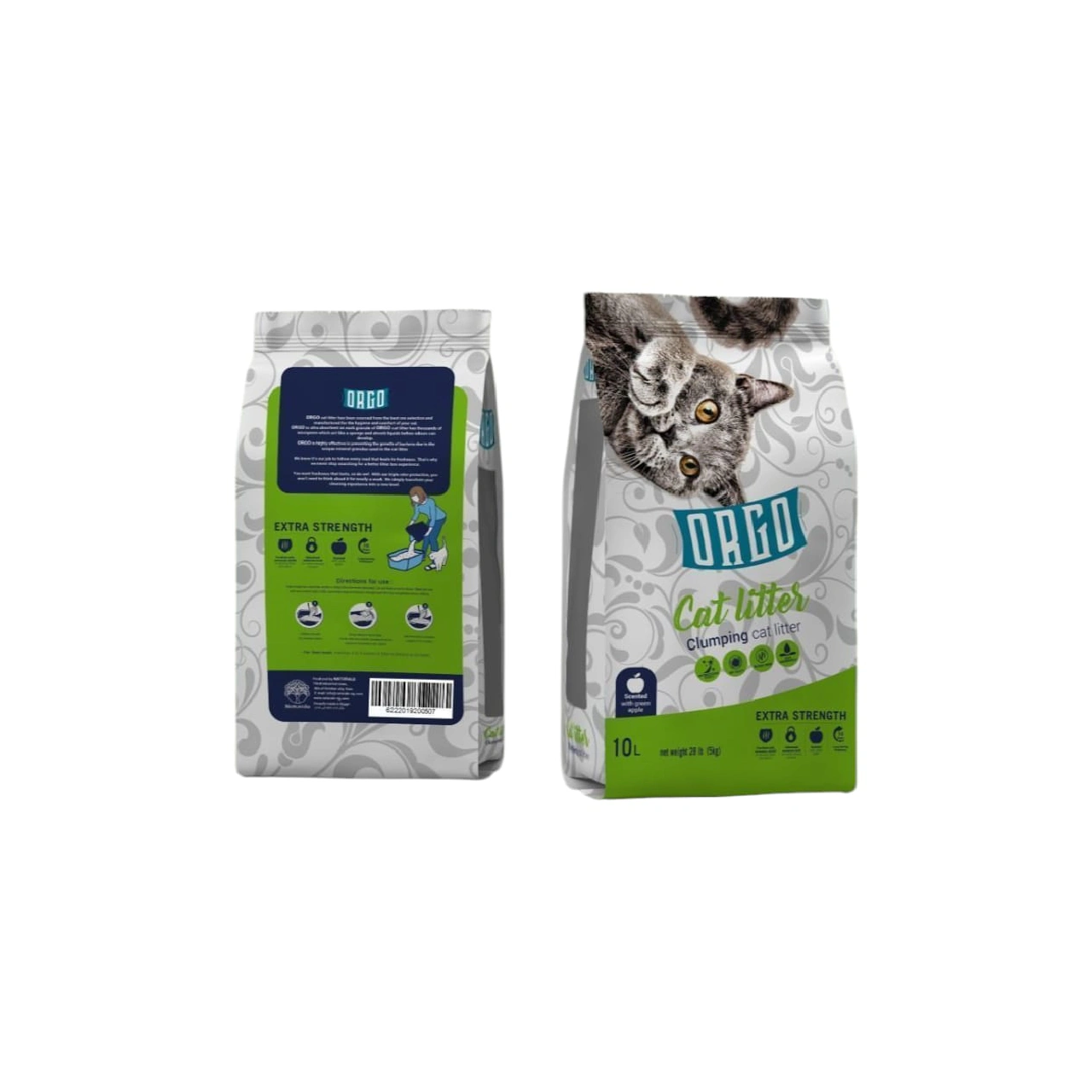 Orgo clumbing cat litter Green Apple 10 Ltr