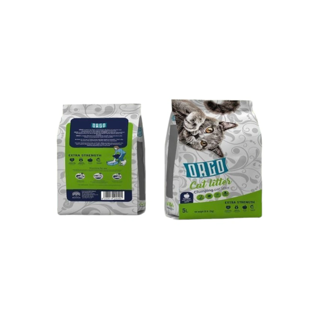 Orgo Clumbing Cat Litter  Green Apple 5 Ltr