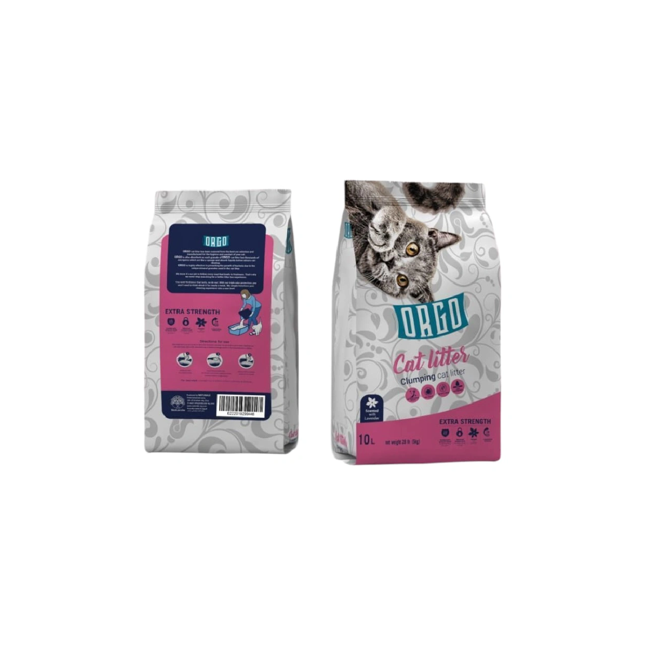 Orgo clumbing cat litter Lavender 10 Ltr
