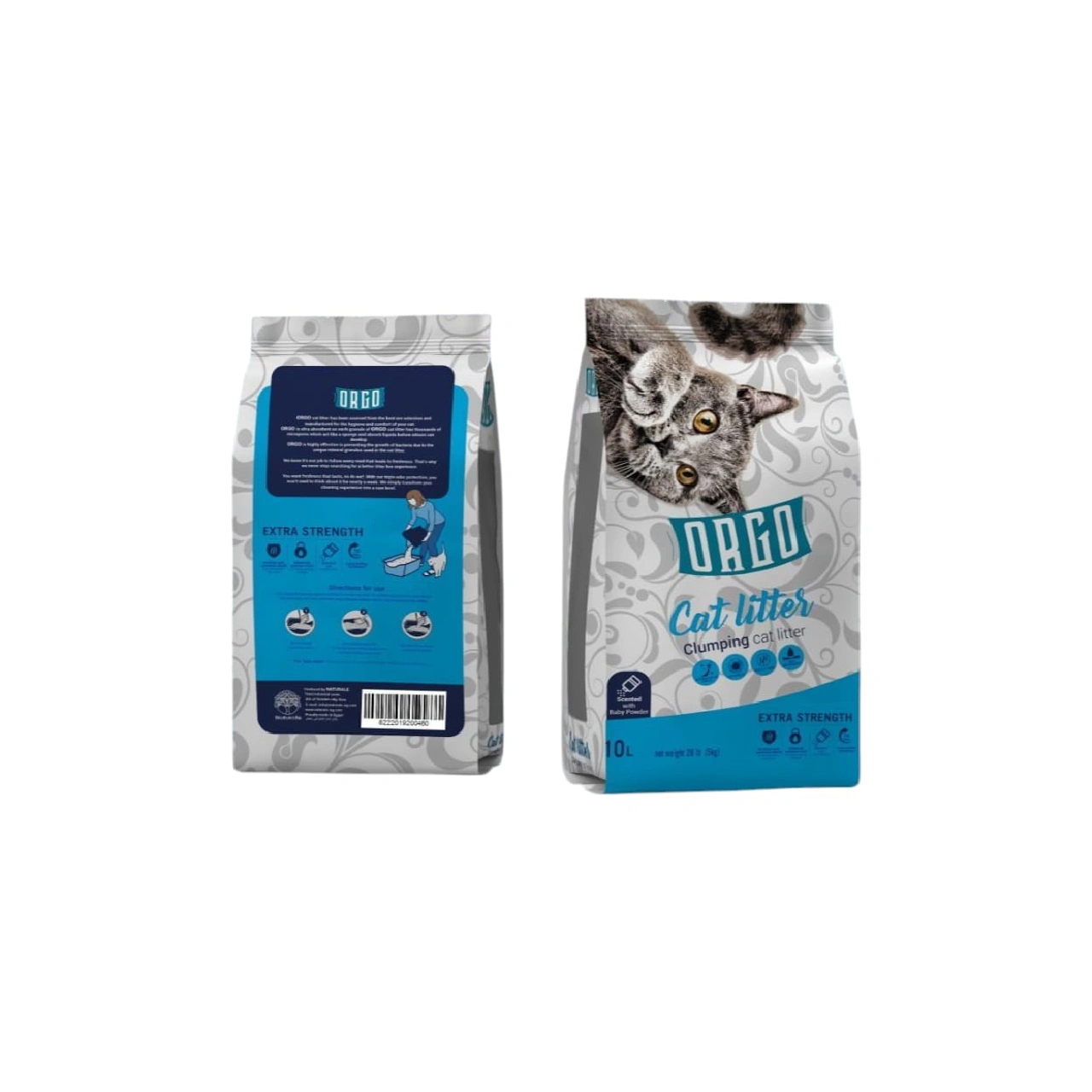 Orgo Clumbing Cat litter Baby Powder 10 Ltr