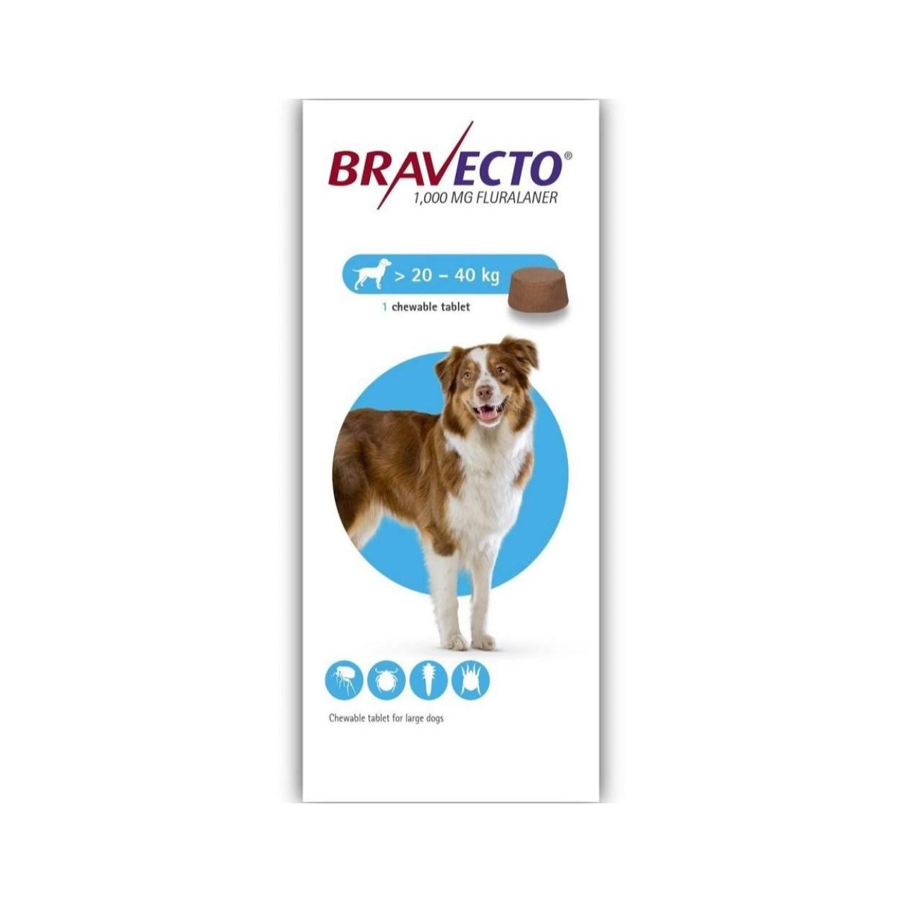 Bravecto Chewable Tablet Fluralaner For Dogs 20-40 Kg