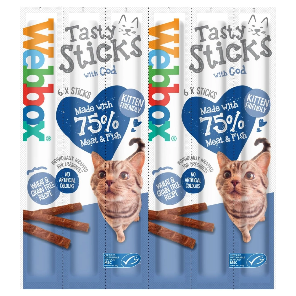 Webbox Tasty Cat Sticks Stick Cod 30g - 6 Sticks