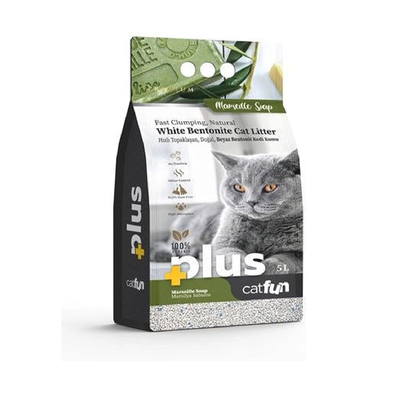 Cat Fun Plus White Bentonite Litter Marscille Soap Scent 10 L
