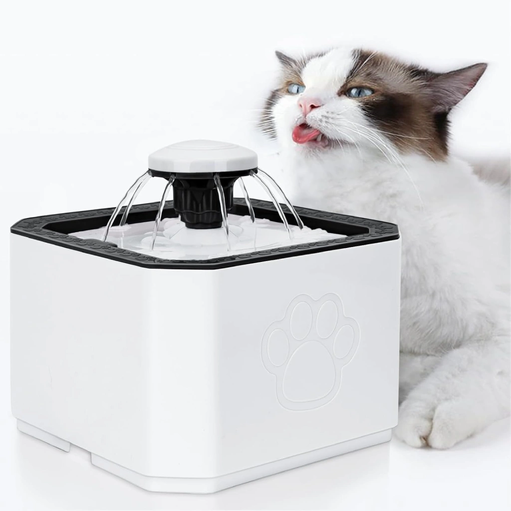 Cat Water Fountain 2.5 L, Automatic Cat Water Fountain, Super Silent Water Pump, Water Flow Models, Con 2 Filters