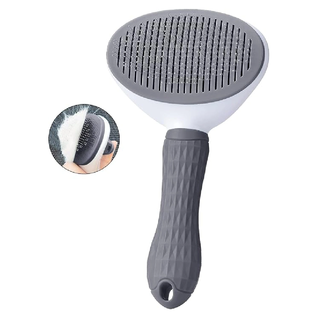 Brush for Dogs and Cats, Anti-Stress Pet Hair Remover, Comb Dog Cat with Short and Long Hair, Collects Pet Hair, (Grey)