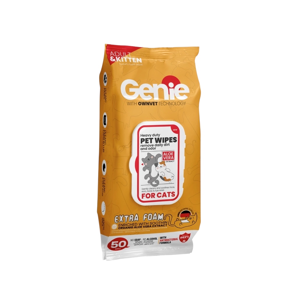 Genie Cat wipes Extra Foam (50 wipes)