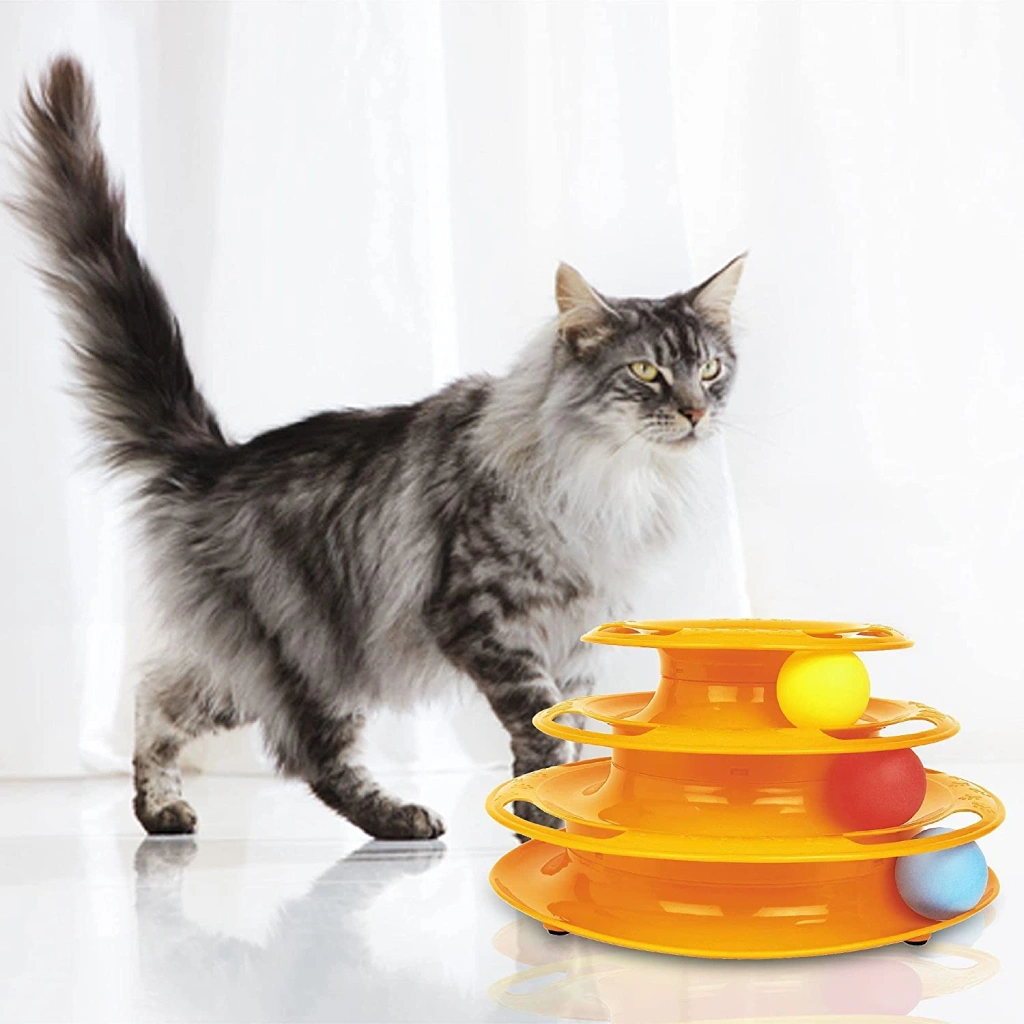 Tower of Tracks Cat Turntable Toy