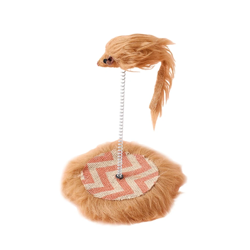 feather attachment cat toy spring stick funny Brown
