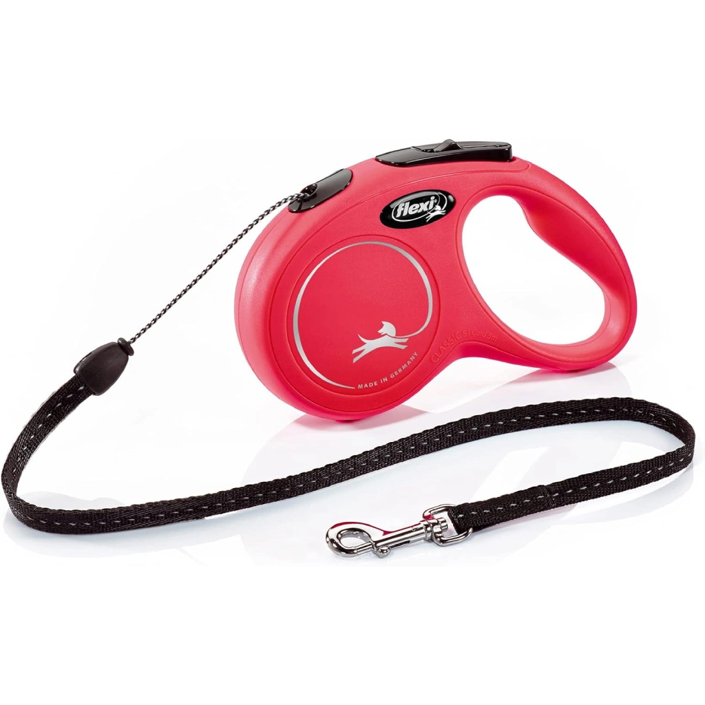 Flexi Classic Cord Dog Lead Retractable Small 5m Red