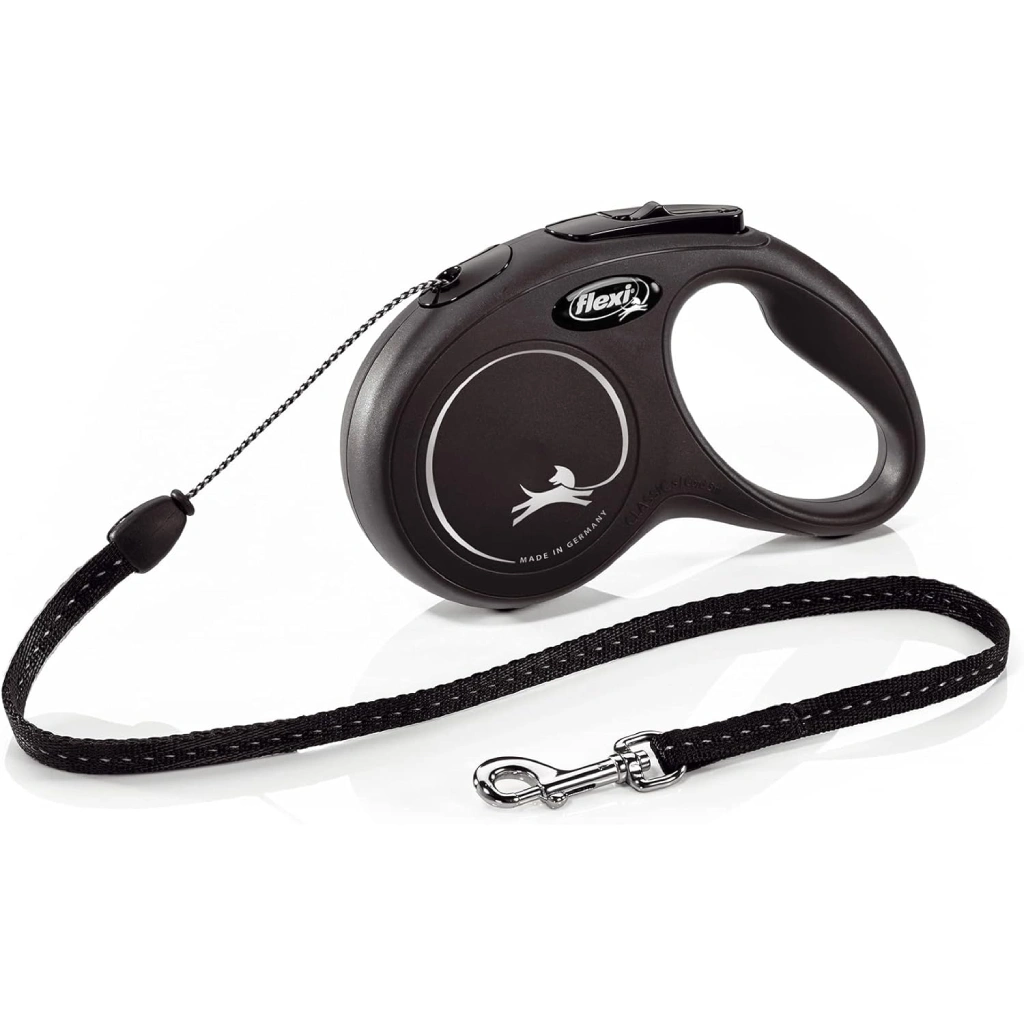 Flexi Classic Cord Dog Lead Retractable Small 5m Black