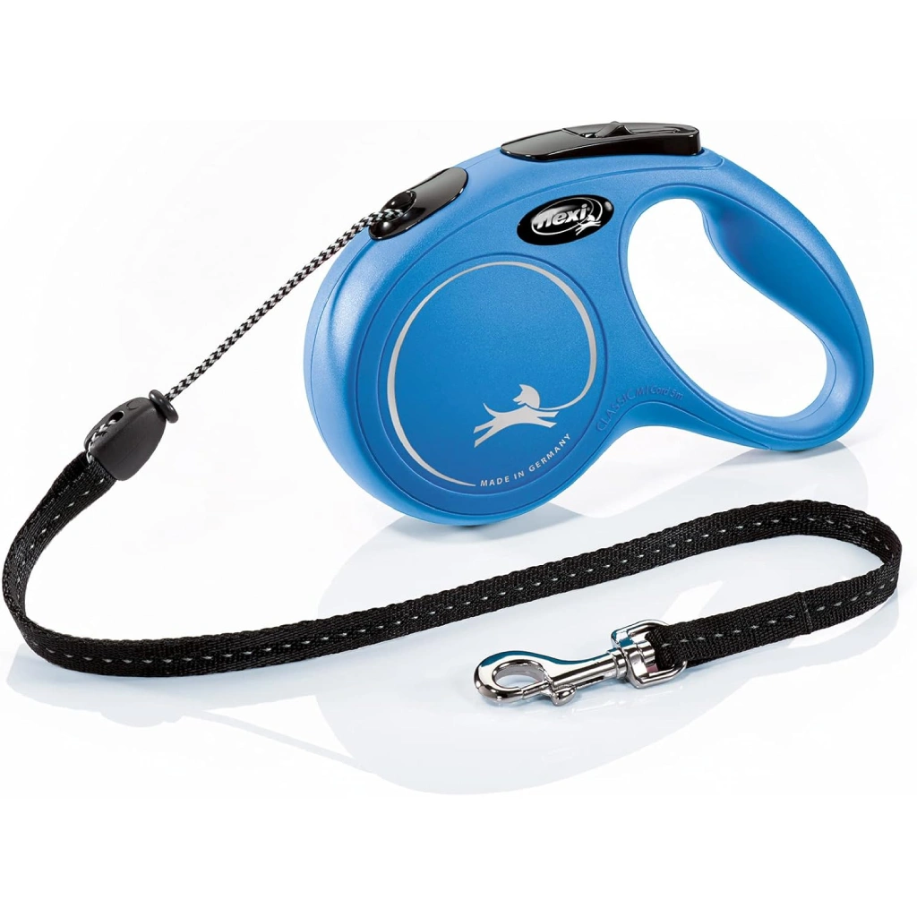 Flexi Retractable leash New Classic Cord medium 5m Blue