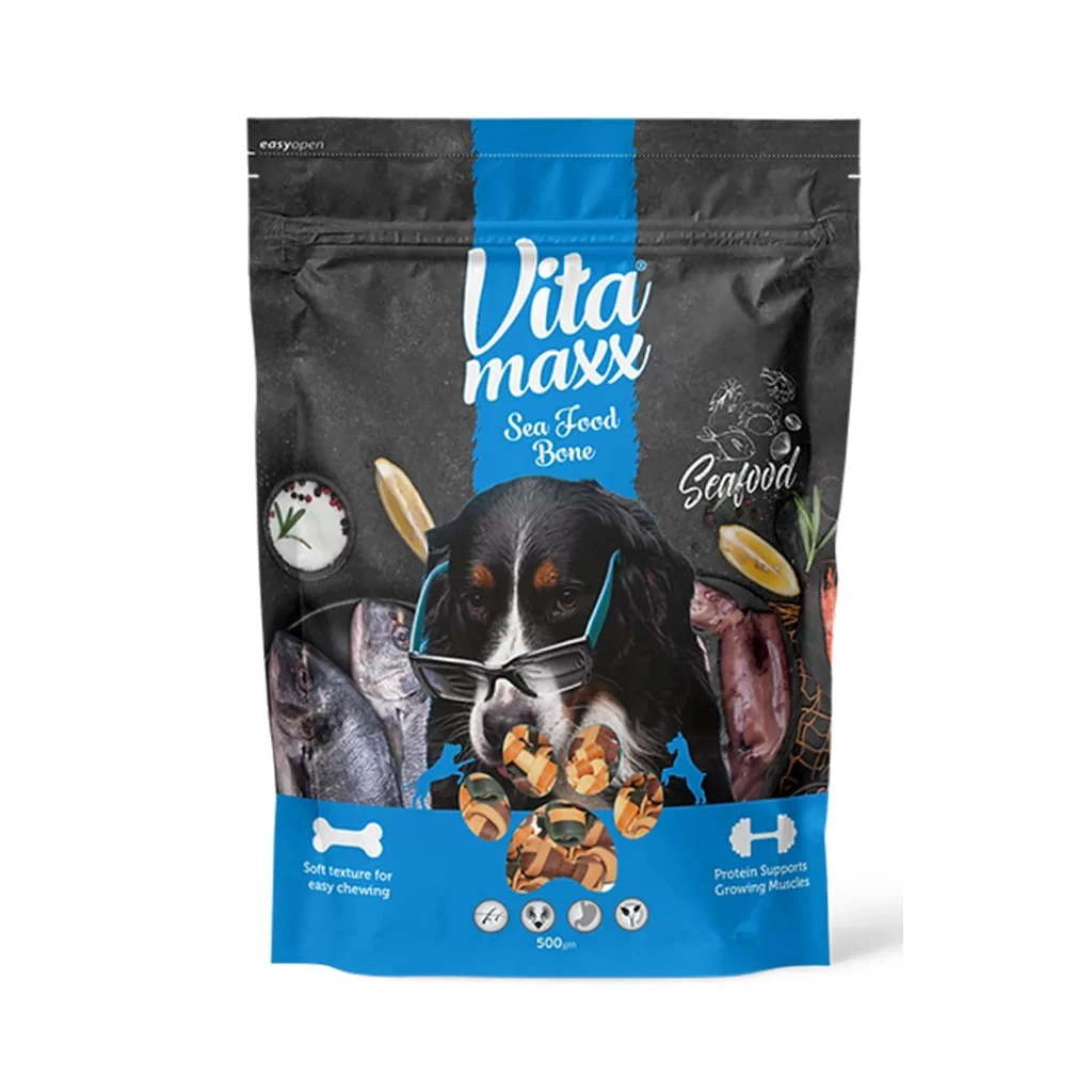 VITA MAXX Mix Bone Dog Treats with Sea Food Flavor 500 gm