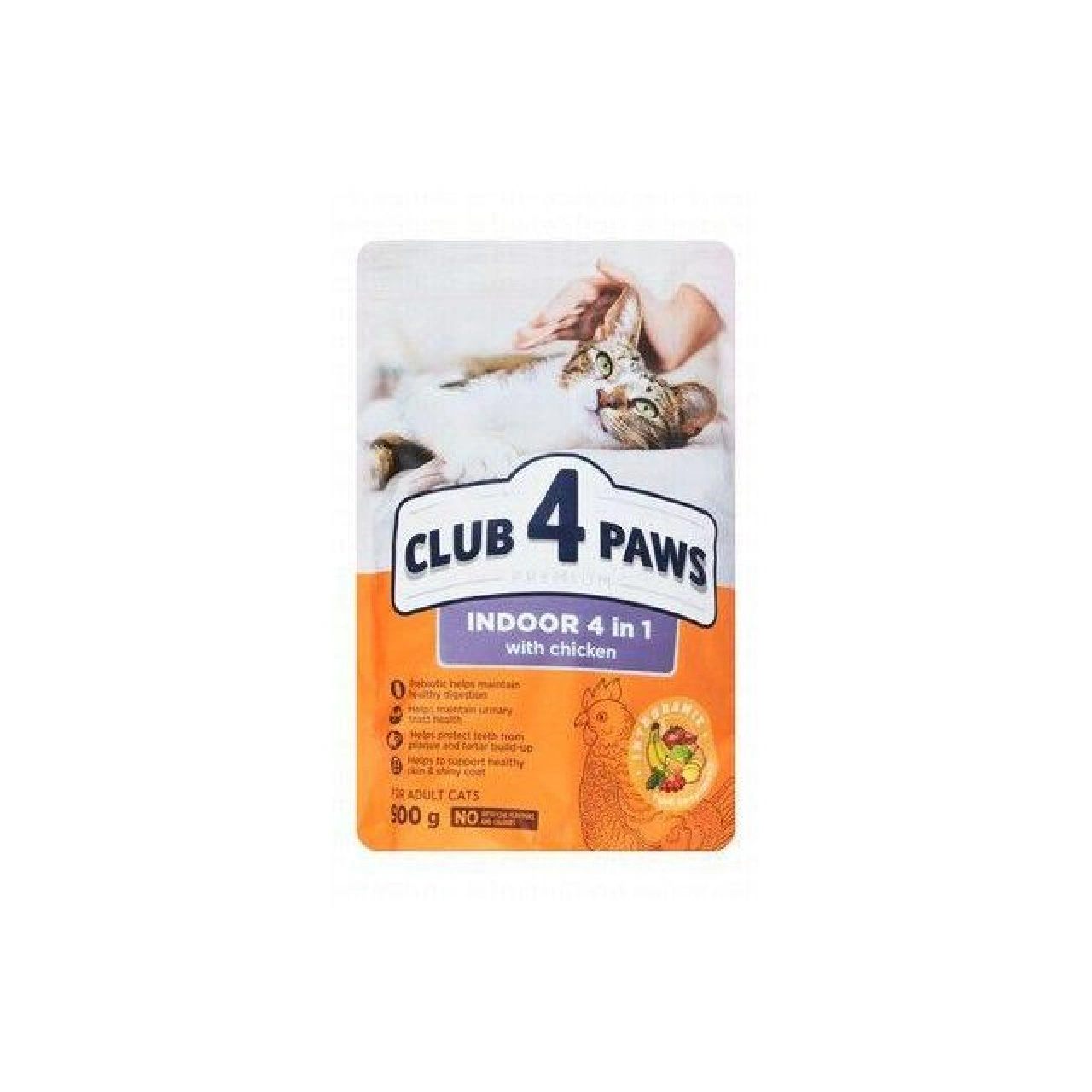 CLUB 4 PAWS Premium "INDOOR 4 in 1"  Dry  food for Adult Cats 900 gm