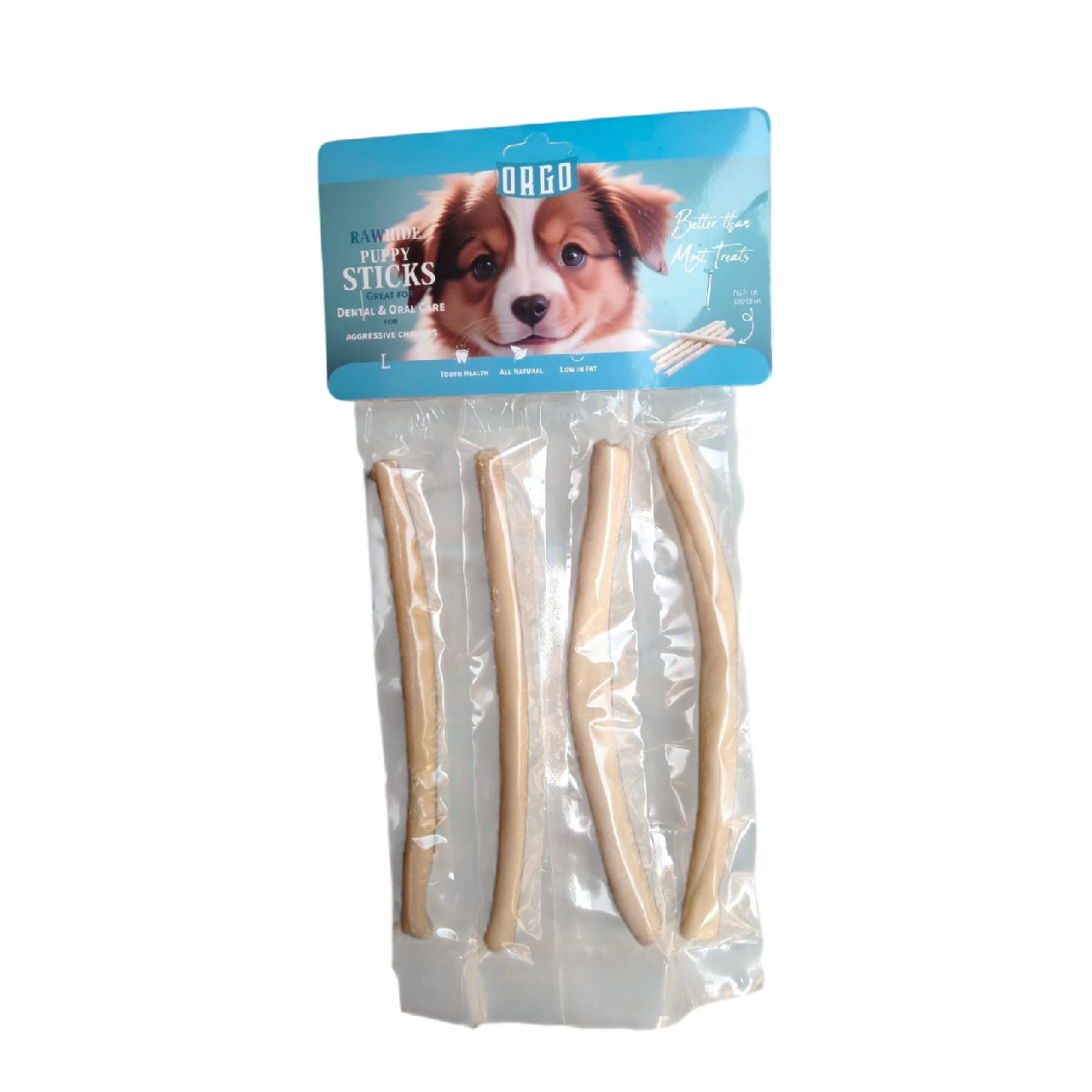 Orgo Rawhide Donuts For Dog Dental Oral Care 4 PC L